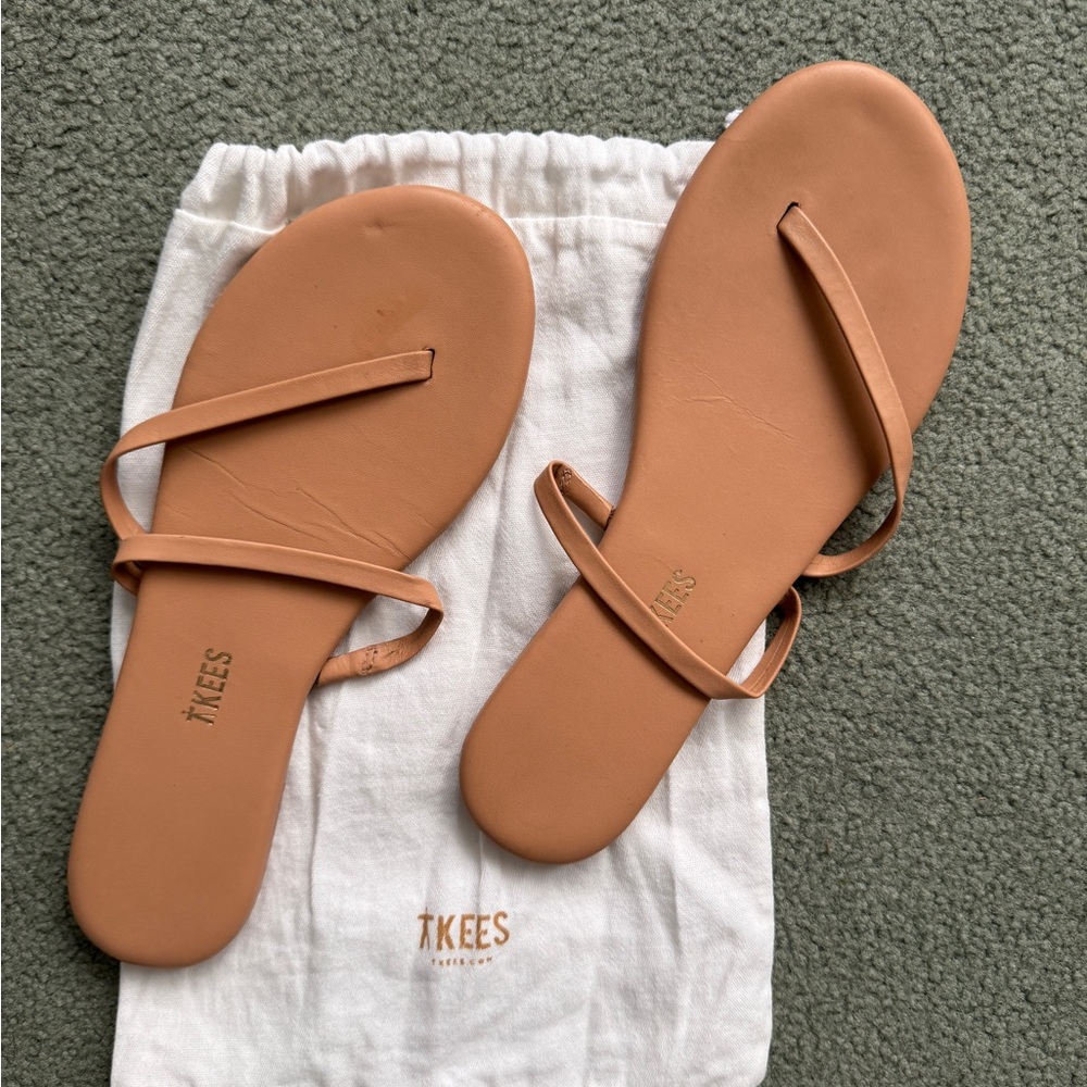 TKEES Sarit Leather Sandal in Nude/Pout with Slip On Strap, Size 8 / 39 - Picture 7 of 10